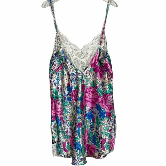 Vtg Victoria's Secret Gold Label Floral Lace Chemise Size Large Whimsy Coquette - Picture 5 of 12